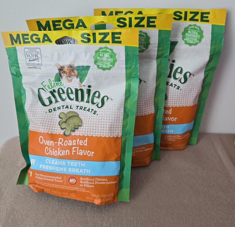 Feline Greenies Dental Treats – MEGA Size 3‑Pack (Oven‑Roasted Chicken Exp 4/27) - Picture 5 of 6